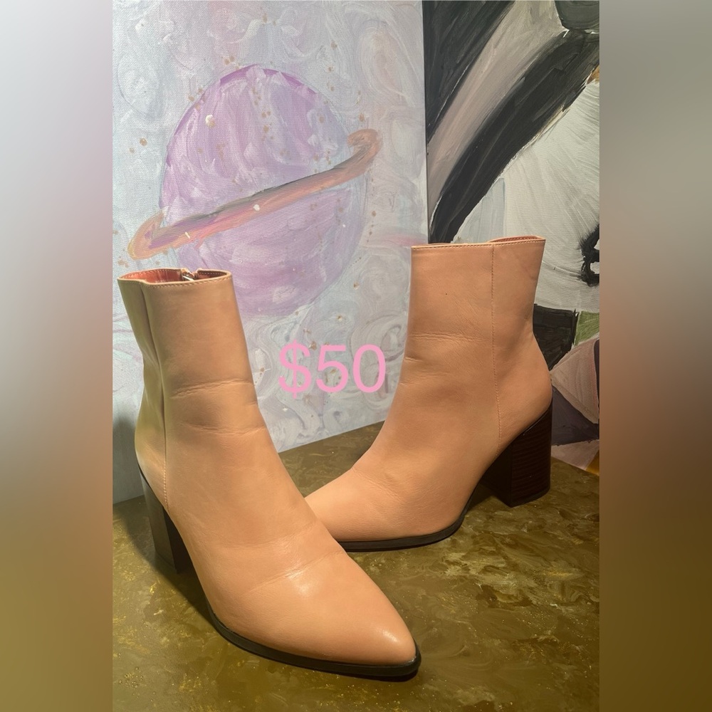 Elegant Peach Ankle Boots